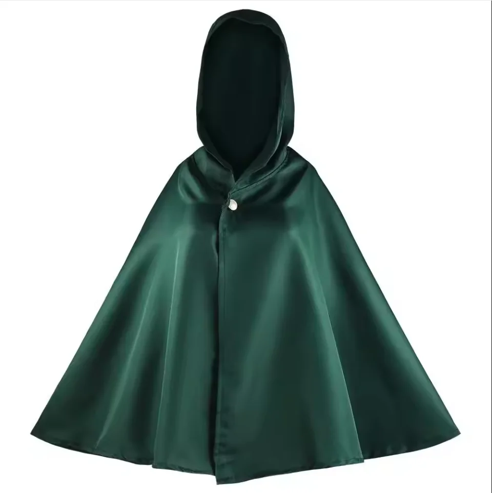 

2025 Новый мужской плащ со шляпой, аниме «Атака Титанов», костюмы для косплея, гигантский Shingeki No Kyojin Scouting Legion, зеленая накидка, одежда