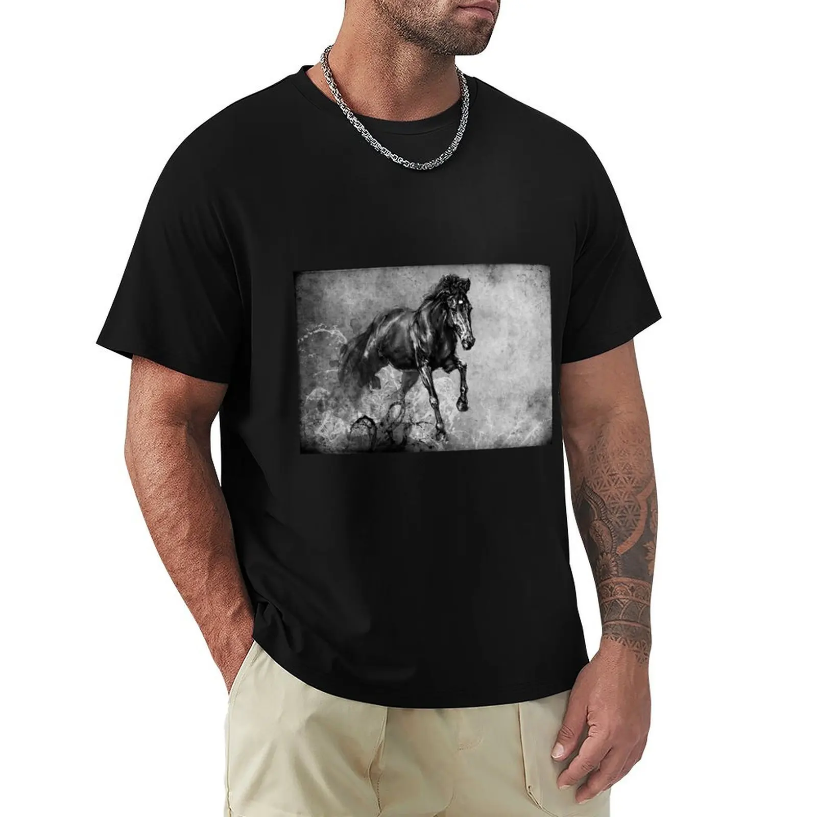 Stallion T-Shirt cotton t shirts man 100% T-Shirt