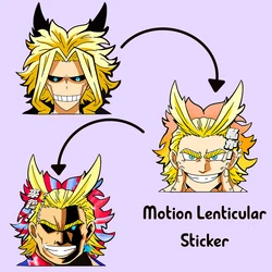 My Hero Academia ALL Might Motion Car Sticker Lenticular Sticker Boku No Hereo Waterproof Decals for Laptop,Refrigerator,Etc