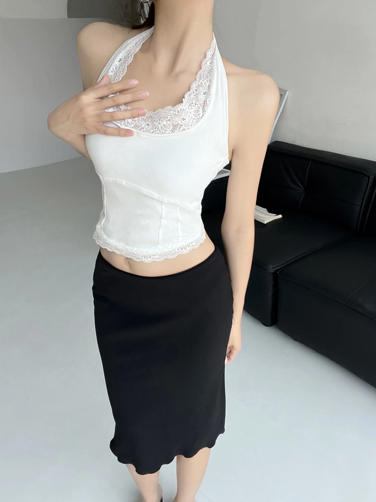 Rok Lilit Pinggang Rendah Motif Bunga Retro untuk Liburan Musim Panas, Rok A-Line Slim Fit Wanita Vintage dengan Lapisan Dalam