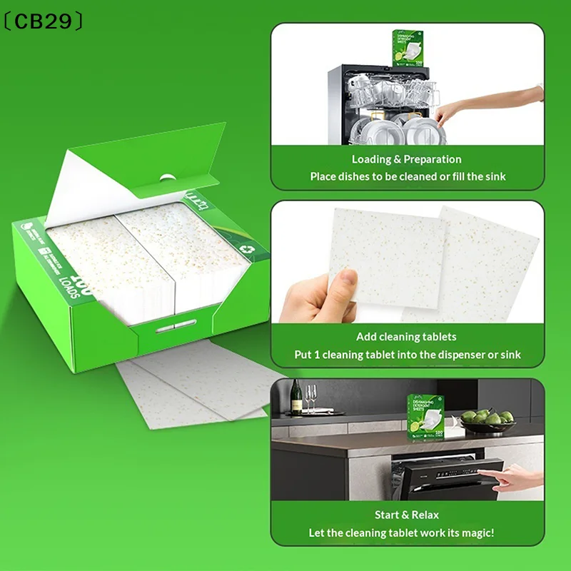 maveraCB29 30 /00 Uds limpiador de lavavajillas hoja de tableta para eliminación de suciedad de aceite máquina desodorante tazón herramienta de cocina detergente