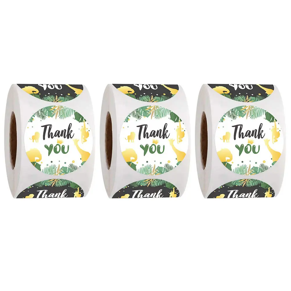 

1500Pcs Premium Thank You Letter Stickers Self-Adhesive Paper Roll for Envelopes Packages Biscuit Bags Notebooks Furniture