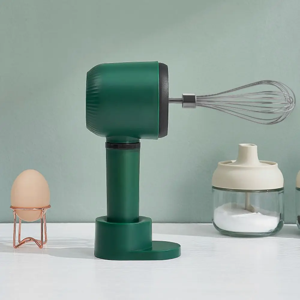 Double Whisk Head Wireless Handheld Electric Egg Beater Stand-up Design Automatic Egg Mixer USB Rechargeable 3 Speed Cream Whisk