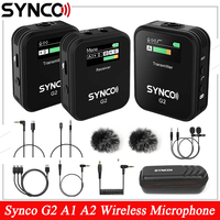 SYNCO G2 G2A1 G2A2 Microphone Wireless Lavalier Microfone Mic System for Smartphone Table DSLR Camera Vlogging Streaming YouTube