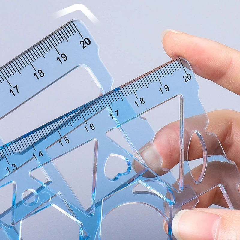 3Pcs Templates Rulers with Protractor Edges 30 Unique Patterns for Student Children DIY Art Projects LX9A