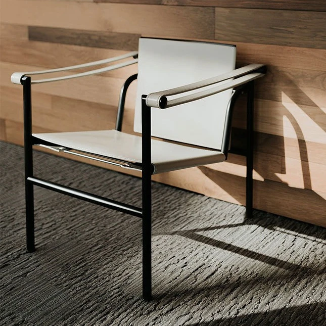 

LC1 Lounge Leisure PU Leather Cow Leather Stainless Steel Frame Chair for Living Room Corbusier Bauhaus Style Armchair Chair