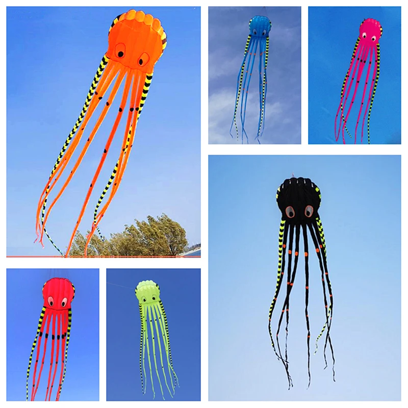 free shipping 8m large octopus kites adults kite flying reel ripstop nylon fabric kevlar line lifter kite eagle kite outdoor toy