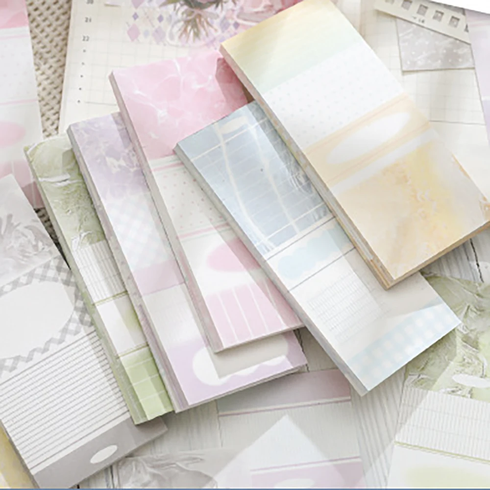 60 Sheets Long Strip Notebook with White Space, Time Series, European Minimalist Theme, Notebook, Message, Note Material, Paper