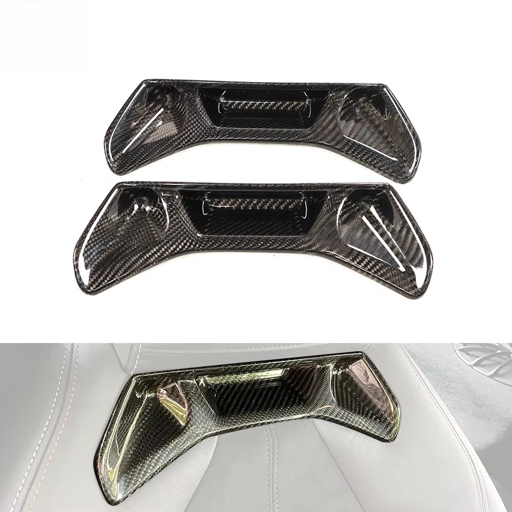 Car Interior Kits Dry Carbon Fiber Seat Chrome Delect Cover for A90 Supra 2019+