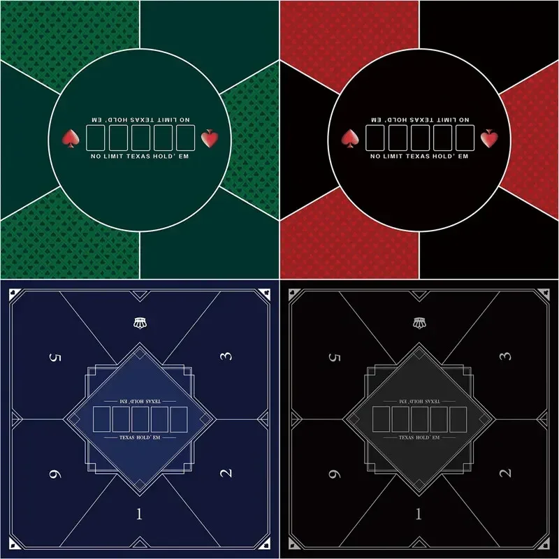 ポータブル滑り止めボードマット6人用正方形折りたたみ式ポーカーカード卓上レイアウト80x80cm