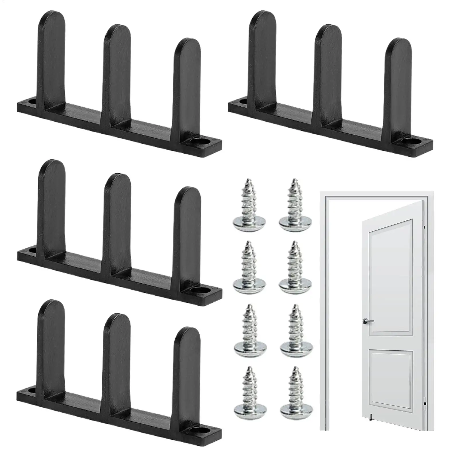 

Sliding Closet Door Floor Guide 4 Pieces Closet Door Floor Guide Mount Stable Hardware With Screws Replacement Parts Bypass