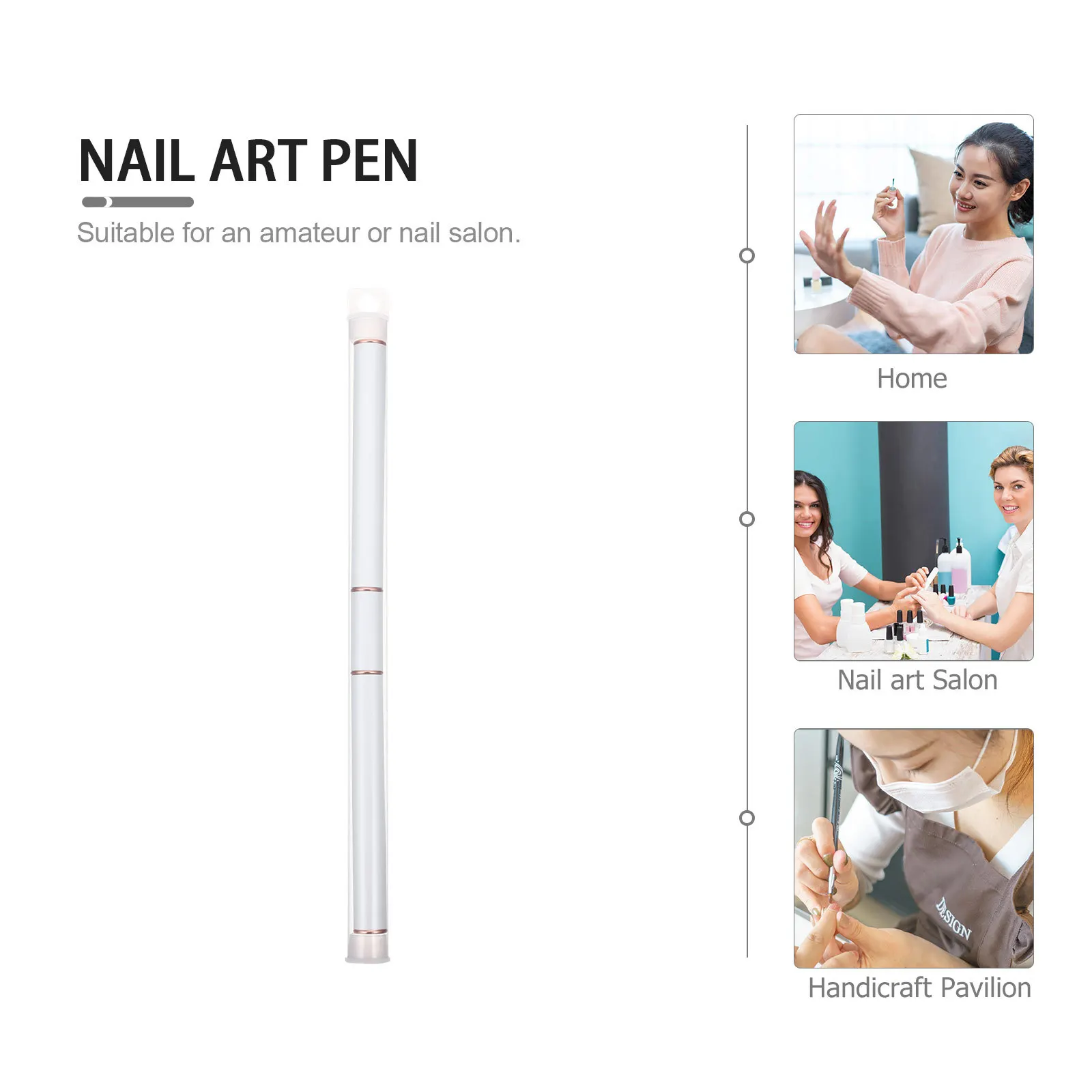

Double Ended Nail Liner Pen Premium Nail Art Brush Tool For Diy Manicure Design Compact Portable Makeup Accessory
