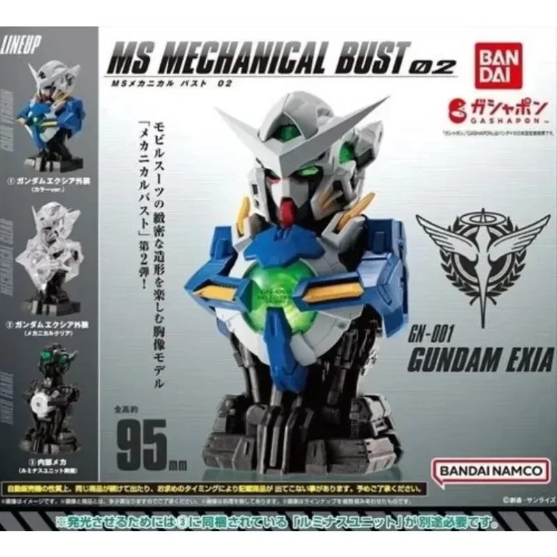 Bandai Original Gundam Gashapon MS Mechanical Bust 02 Shokugan Exia bust Assembling Models Anime Figure Statue Toys Kid Toy Gift