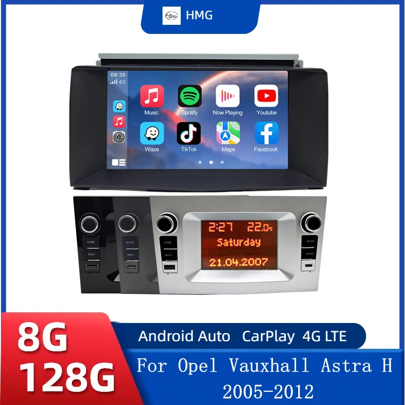 HMG Car Radio Multimedia For Opel Astra H 2005 2006 2007 2008 2009 2010 2011 2012 Wireless CarPlay Android Auto Autoradio GPS