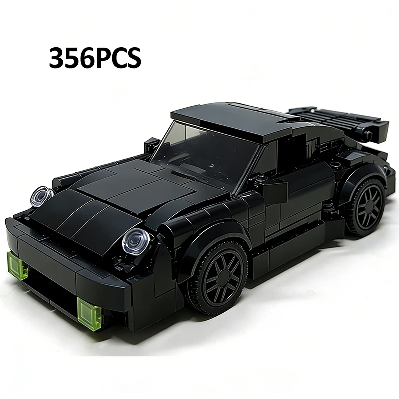 

356PCS MINI Racing sports car Vehicle Racer Building Blocks Brick MOC 10295/83496 Black Supercar Bricks Model Toys