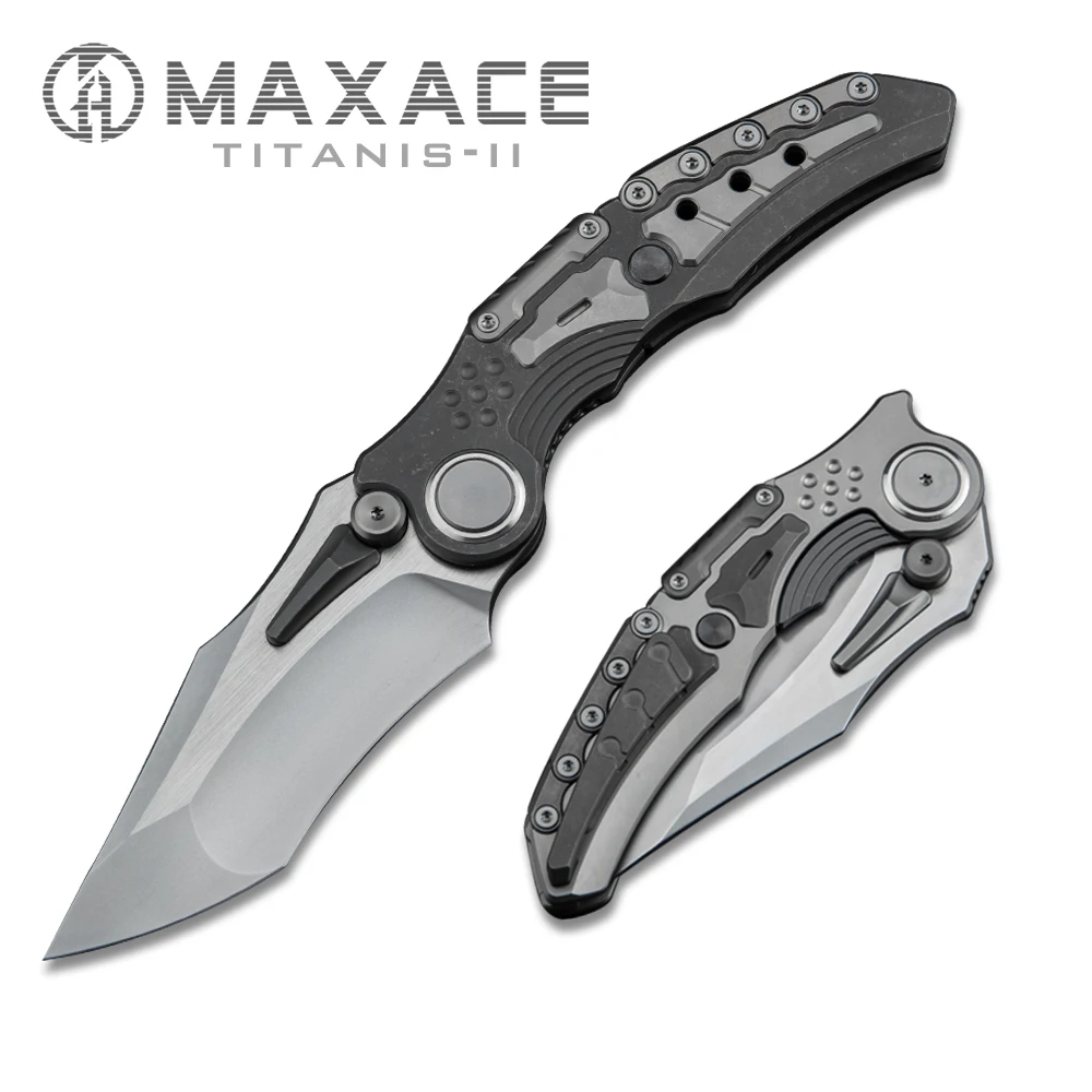 Maxace Titanis-II Folding knife camping portable outdoor fruit knife  Survival Self-defense Collection And Gift pocket knife