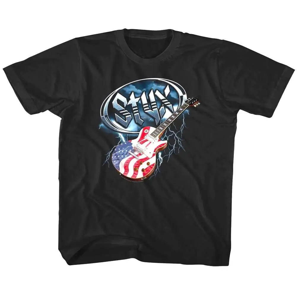 Styx USA Guitar Kids T Shirt Stars Deyoung Rock Band Tour Boys Girls Baby Youth