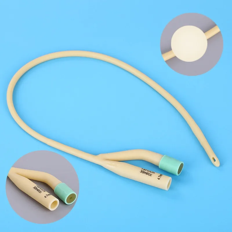5pc Disposable sterile Dual chamber silicone catheter or tube/urine bag/Gauze/cotton balls/gloves/hole towel/test tubes/clip set