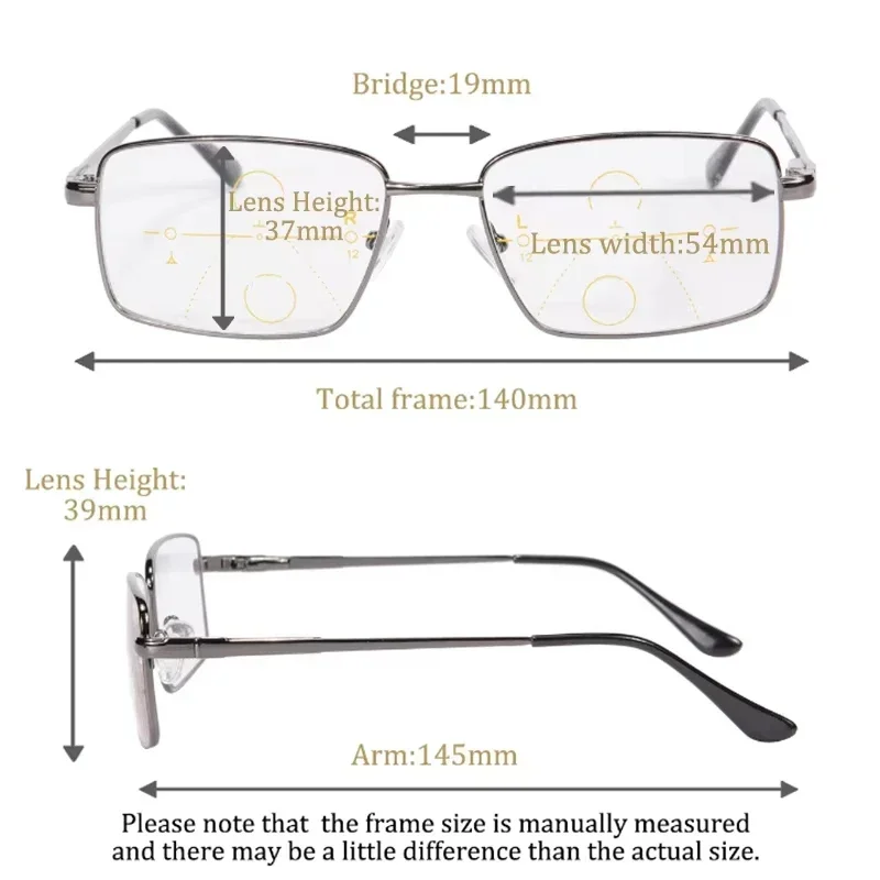 SHINU Prescription Glasses for Vision Progressive Multifocal Reading Glasses Men Photochromic Shortsighted Glasses Metal Frame