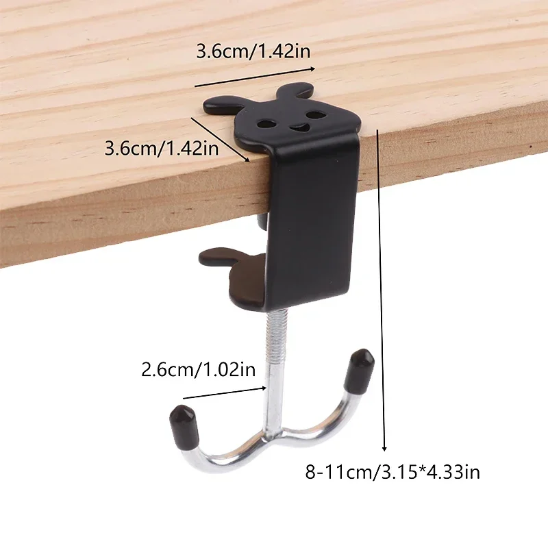 Simpatico coniglio Borsa da scrivania Gancio da tavolo Gancio per appendere lateralmente Ganci portaoggetti regolabili Zaino per cuffie Gancio da scrivania Senza punzonatura