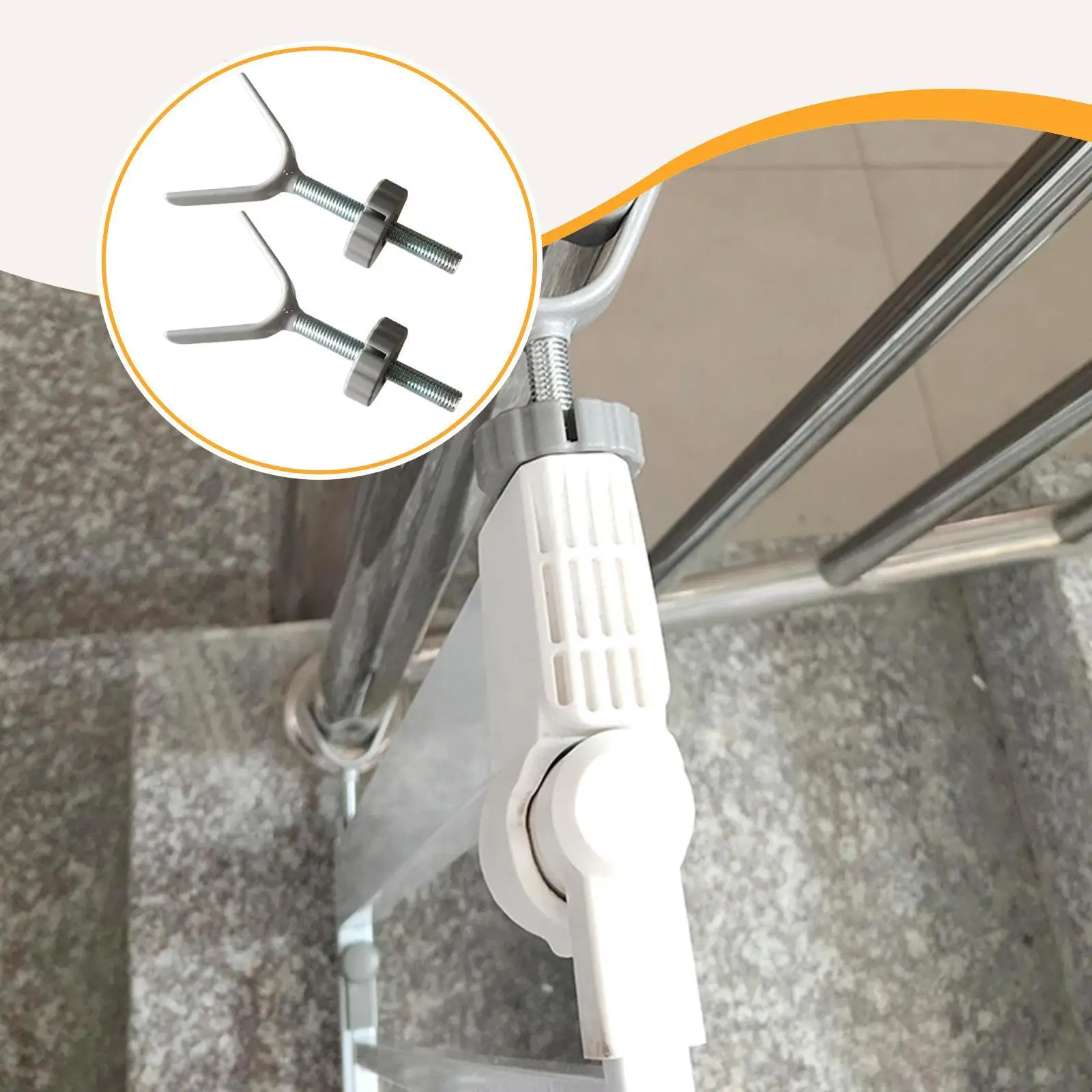 2Pcs Banister Adapters Y Spindle Rods Sturdy Convenient Parts Easy to Use Threaded Spindle Rods Replace for Home