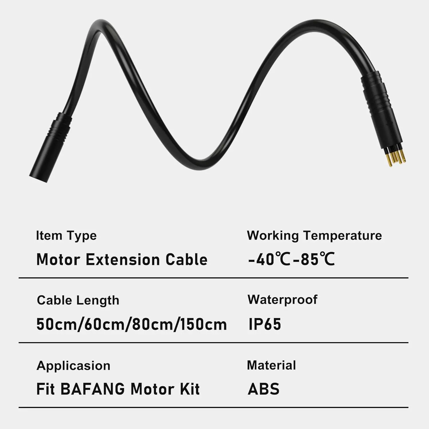 Nulkomma E-Bike Motor Extension Cable 9 Pin Female to Male Waterproof Connection in E-Bike Conversion Kit Wheel (2PCS,50CM) view 3