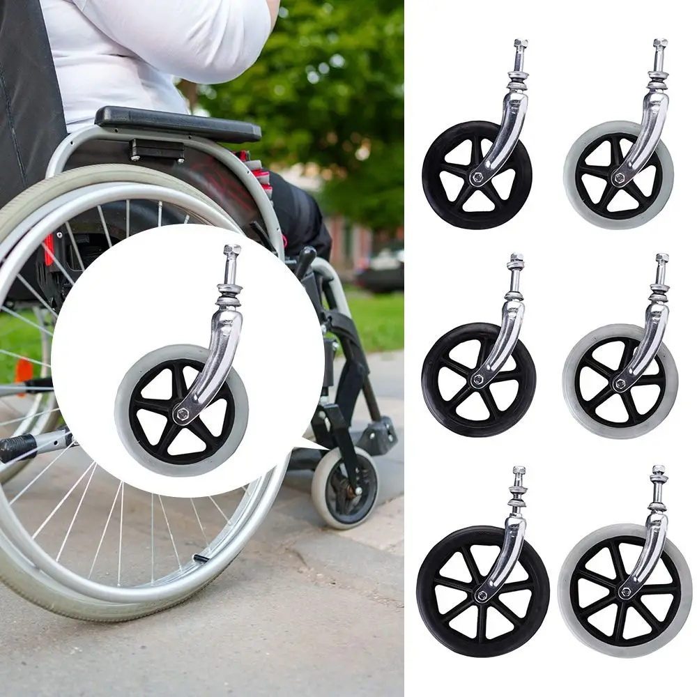 6/7/8 Inch Wheels Smooth Flexible Heavy Duty Wheelchair Front Castor Solid Tire Wheel Wheelchair Replacement