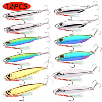 12Pcs Electroplated Fishing Bait Spoon Metal Jigs Lures 40g 30g 20g 15g Silver Colourful Gold Fishing Lure Baits Mackerel Bass