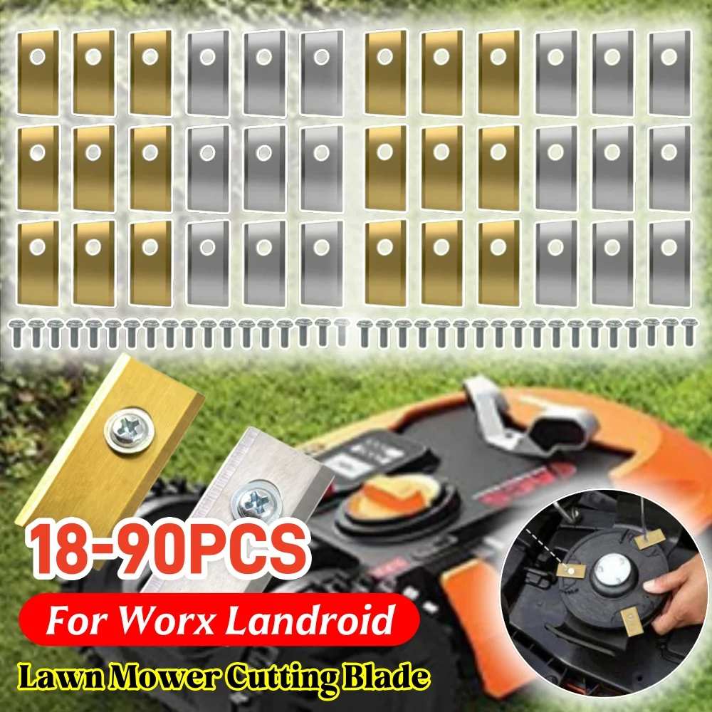 

18/36/54/90PCS Blades Replacement For Worx Landroid Robotic Lawnmower Stainless Steel Lawn Mower Cutter Blades Cutting