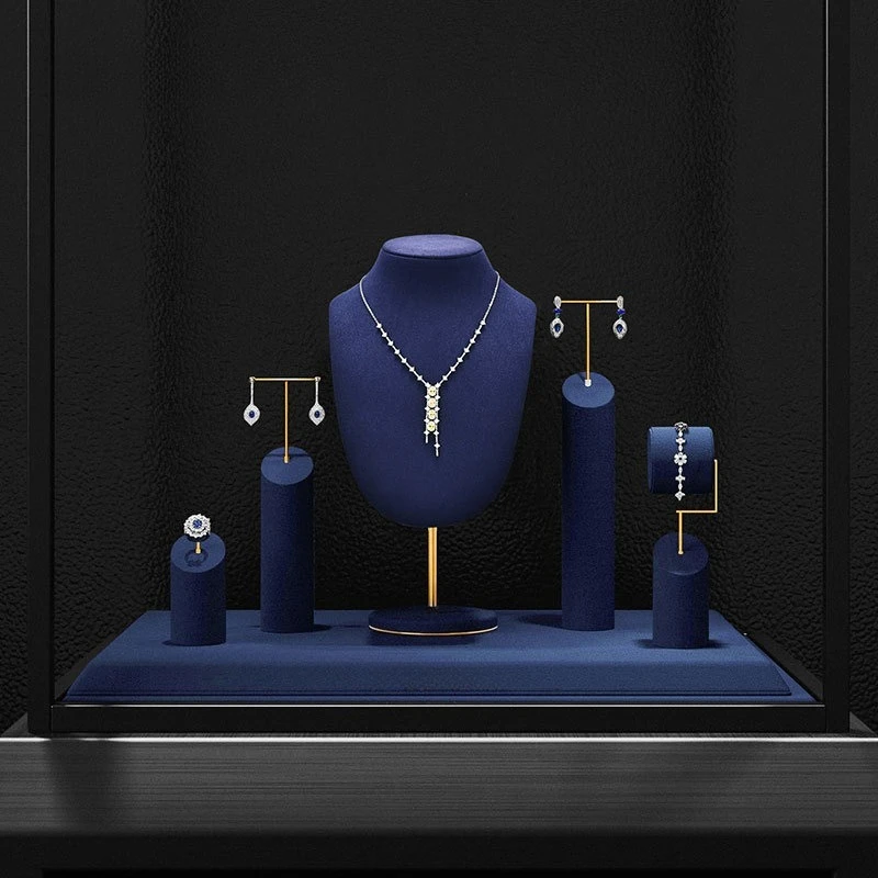 Necklace Bust Display Stand Mannequin Neck Microfiber Jewelry Necklace Pendant Organizer