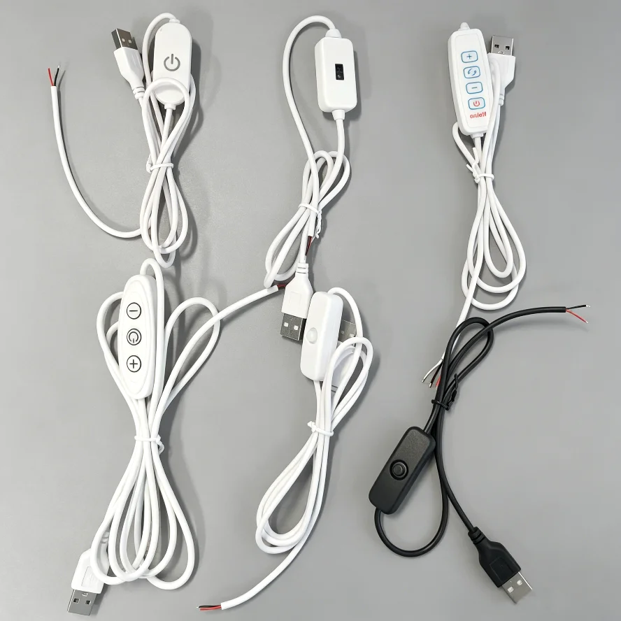 USB Switch Power Supply Wire 5V Connection Cable Button Hand Scan Touch Dimmable ON OFF for COB Chip LED Light Strip Lamp Bulb