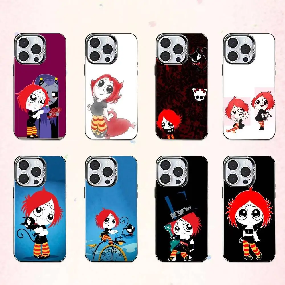 

Cartoon Animation R-ruby G-gloom Phone Case For iPhone17,16,15,14,13,12,11 Plus,Pro Max Colored Silver Plated Inside Cover
