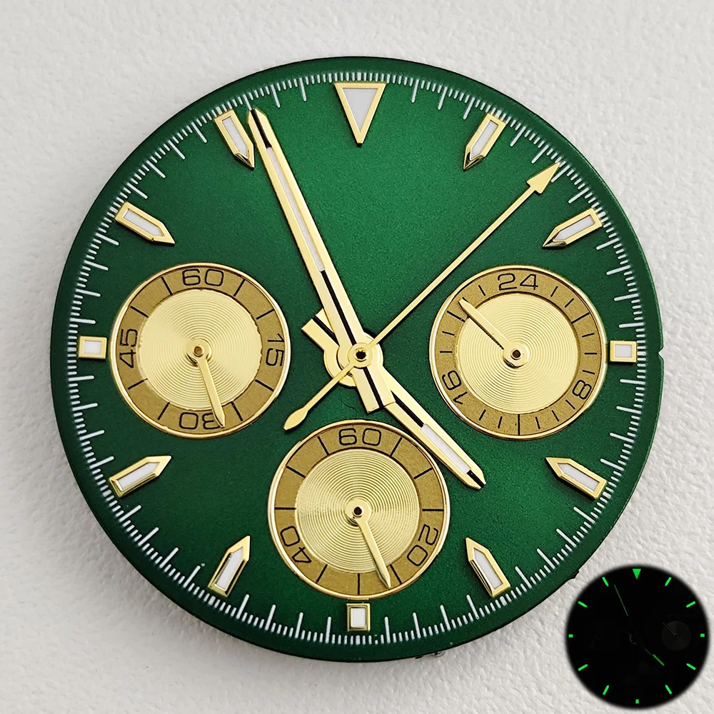 

29mm VK63 dial green gold dial VK63 hands suitable for VK63VKK63A quartz movement VK63 dial VK63 hands watch accessories