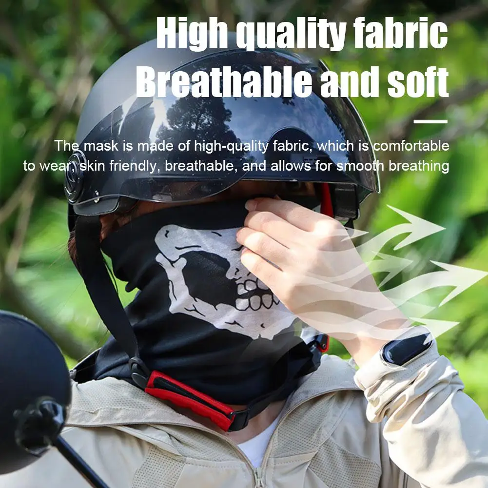 1pcs Motorcycle Scarf Face Mask Shield Skull Ghost Face Riding Balaclava Outdoor Winter Warm Bike Head Face Mask Shield