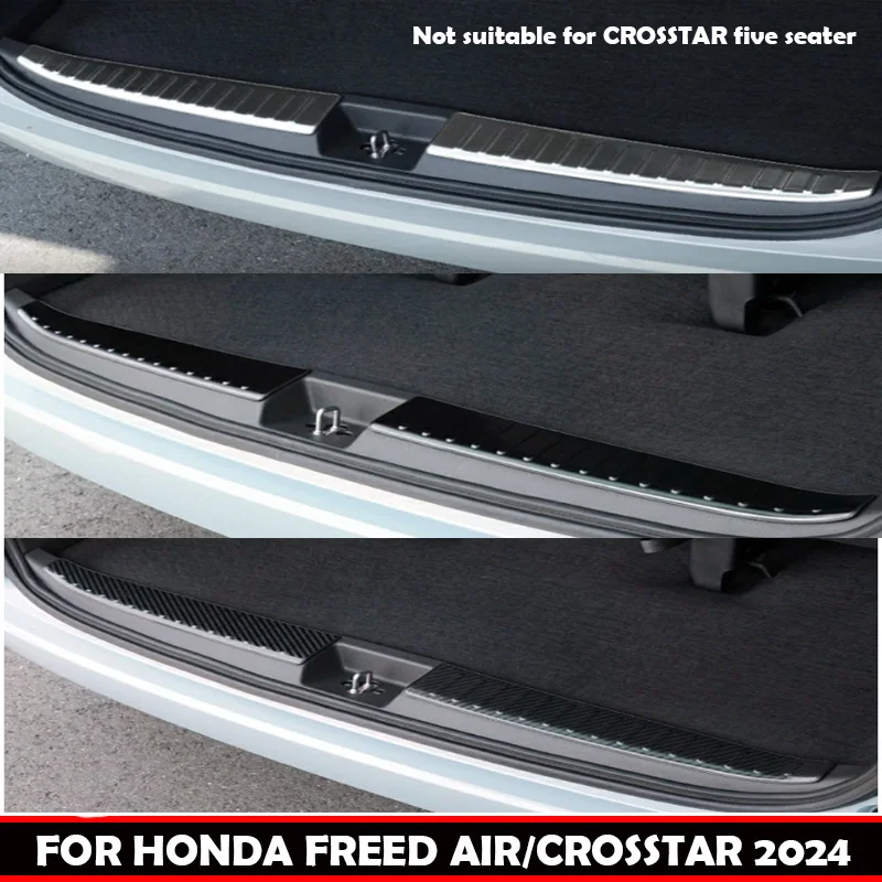 For Honda FREED AIR/CROSSTAR 2024  stainless steel Built-in Rear Bumper Protector door Sill Trunk Tread Plate Trim Accessories