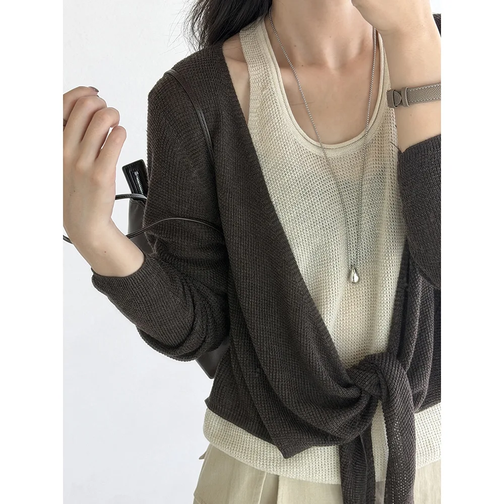 Women O-Neck Knitted Sweater Fake Two Pieces Long Sleeve Knitted Pullovers Autumn Clothes Tops For Women Fashion Korean Clothing