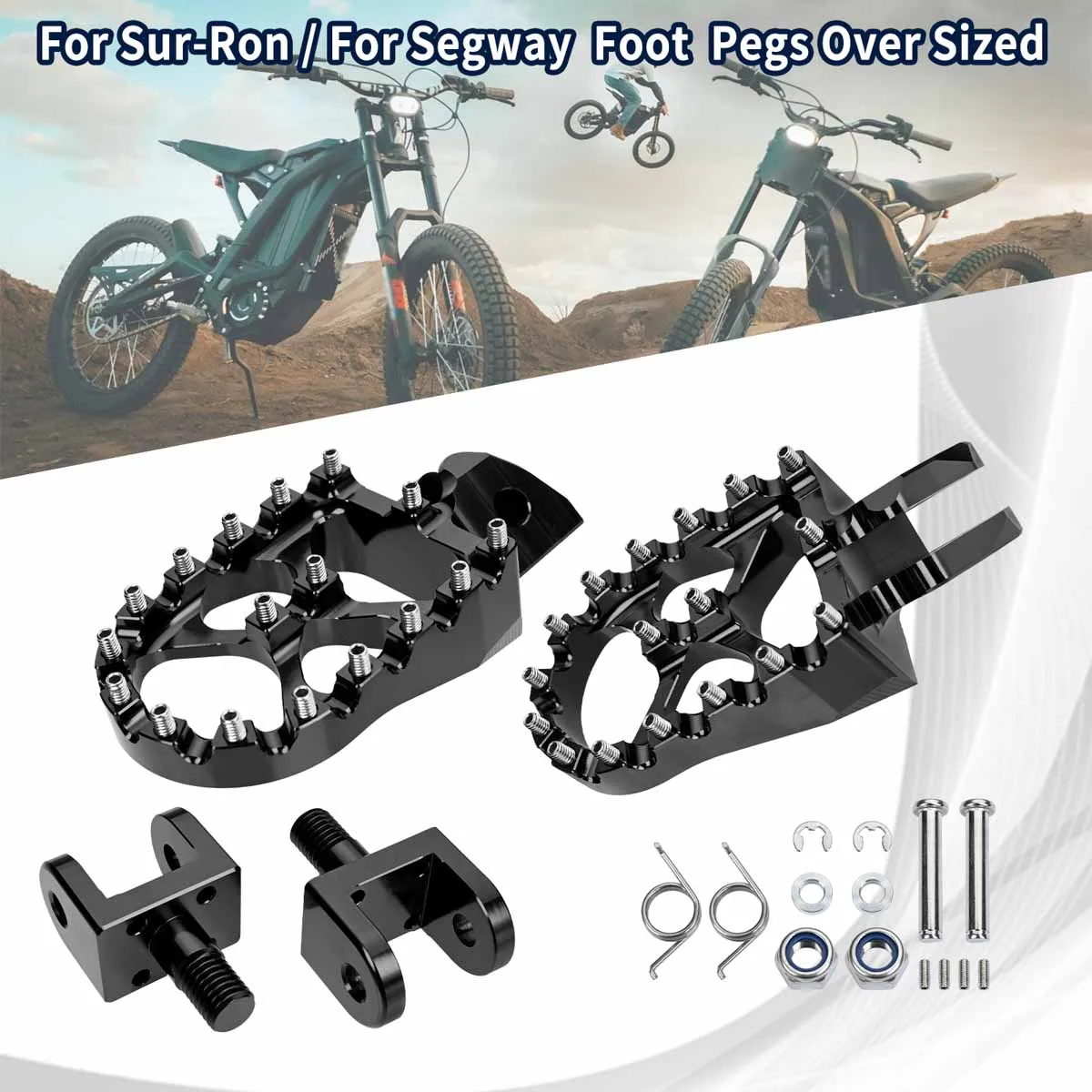 

Подножки для мотоцикла, черные, широкие, толстые подножки 57 мм, большая заготовка для Segway X160 и X260 Sur-ron Light Bee X/LBX