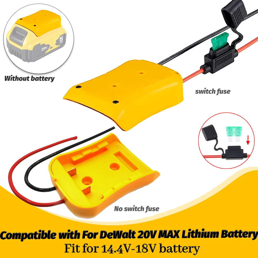 

For Dewalt 18V/20V Max Battery Adapters Dock Power DIY Battery Converter Connector 12AWG Home Power Tools Parts Replacement