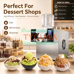 Commercial Snowflake Ice Maker Air Cooling Stainless Steel Body Optional Touch Screen Control For Milk Bingsu Dessert Shop Use