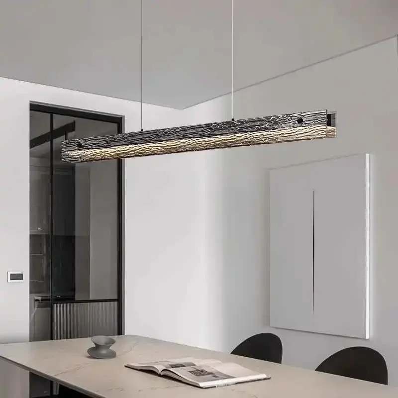 Studio minimalist glass chandelier simple long strip design sense exhibition hall model room design sense long strip