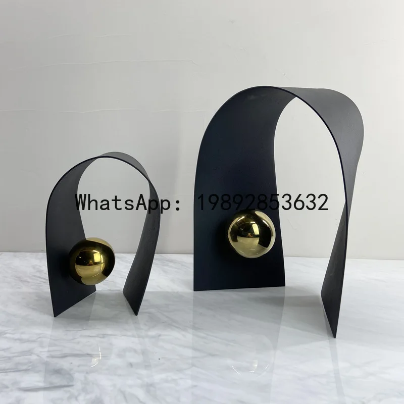 

Metal Handicrafts Geometric Golden Sphere Metal Arches Creative Art Ornaments Decorative Figurines Home Decoration Accessories