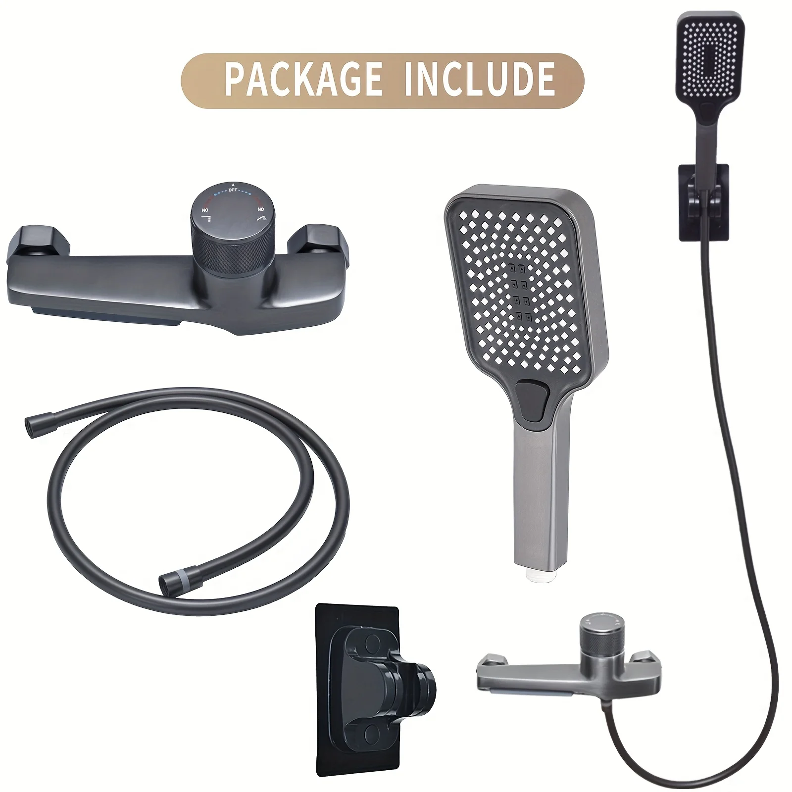 

Bathtub hot and cold faucet and handheld shower head, including a 59 inch hose and shower head holder, Christmas