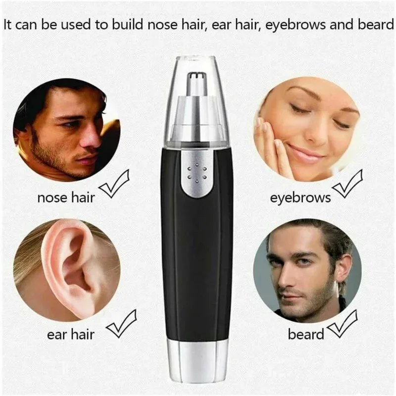 Maquinilla eléctrica para cortar el pelo de la nariz para hombre y mujer, afeitadora para el cuello y las cejas, Kit de limpieza