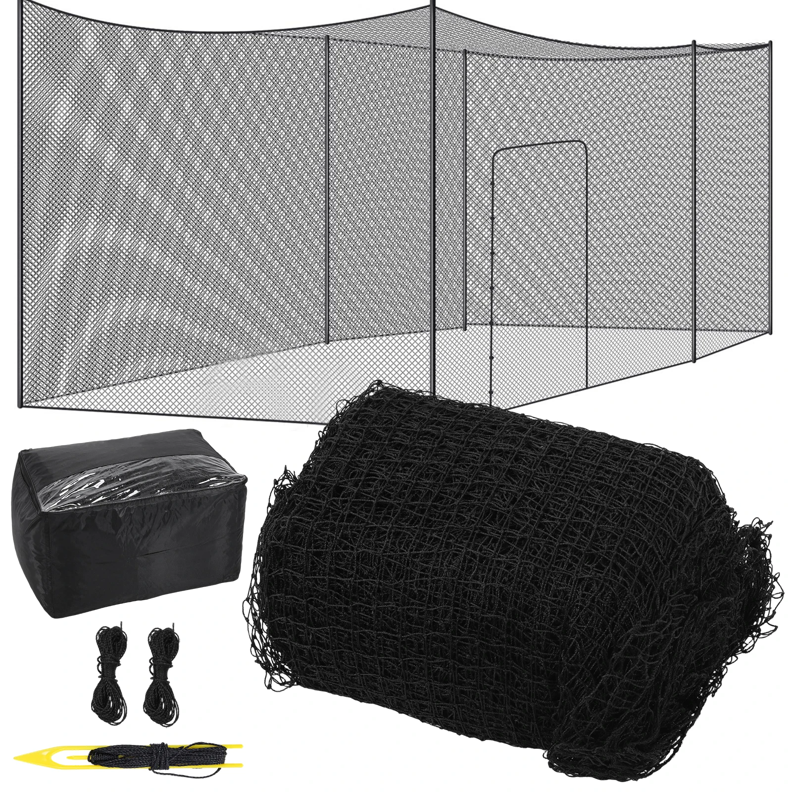 

Sports Nets 10x10x35 FT /12x12x55 FT Baseball and Softball Cage Netting Portable Net Only No Frame Included for Outdoor Training