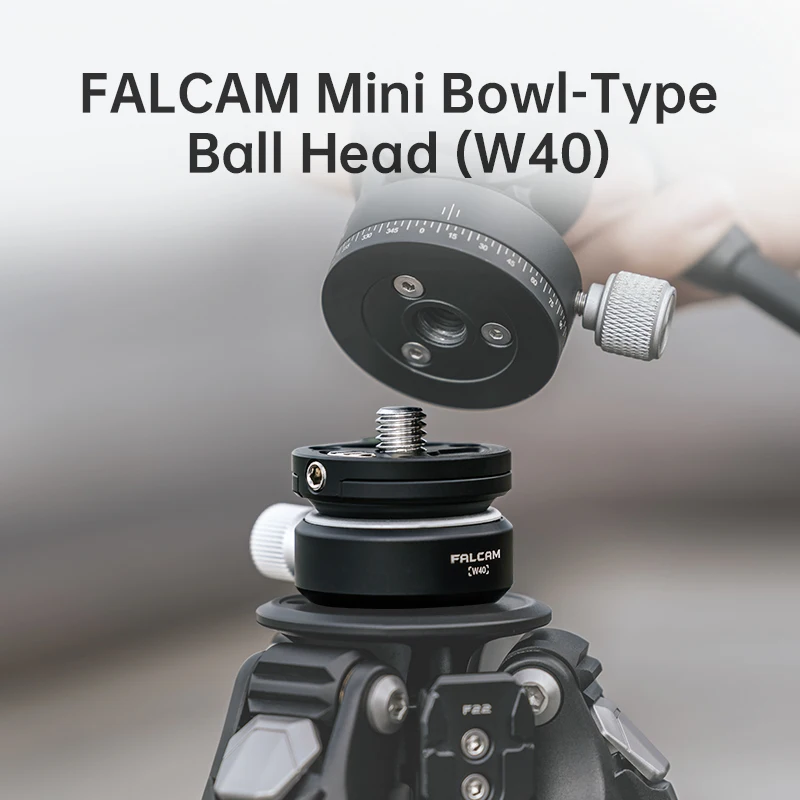 

FALCAM Mini Bowl-Type Ball Head W40 360°Level Adjustment with Standard 1/4 3/8" Thread Aluminum Alloy Ballhead for Tripod Camera