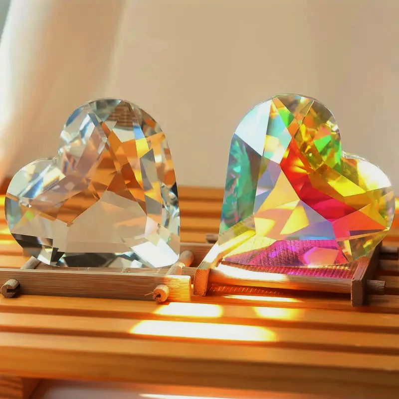 Picture 5: 2 pcs Crystal Suncatcher Prism Hanging, Heart Crystal Prism for Window, Garden Decoration Rainbow Maker Gifts