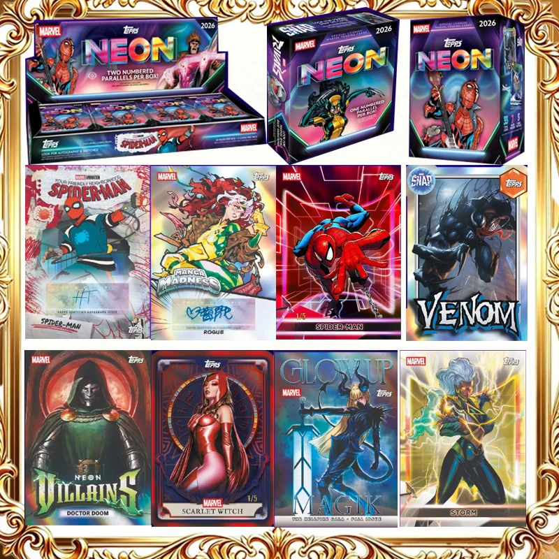2026 Topps Marvel NEON Hobby Box Official Marvel Trading Cards Spider-Man Venom Numbered Parallel Autograph Sketch Card Gift