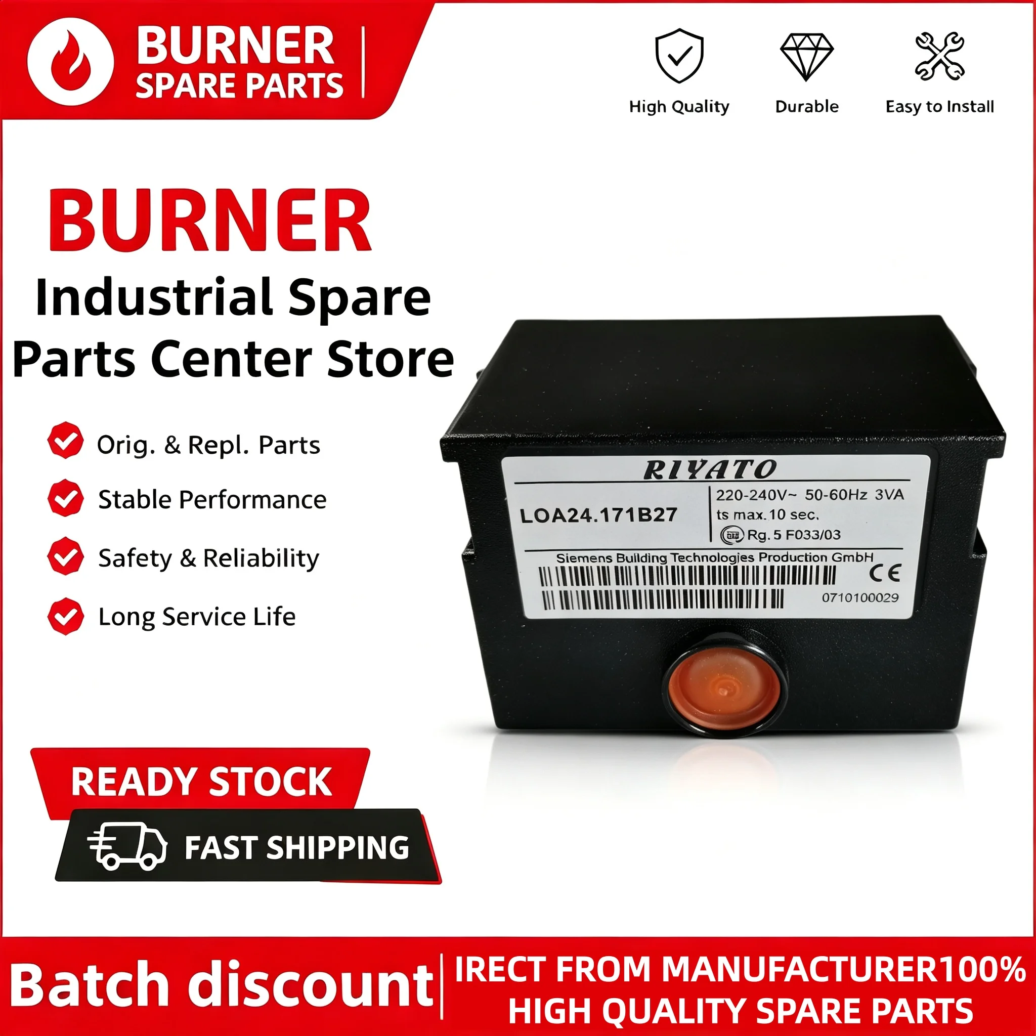 Fuel Burner Sequence Control Box LOA24.171B27 LOA44.281B27 Genuine OEM Methanol & Diesel Oil Heating Boiler Replacement Spare Pa