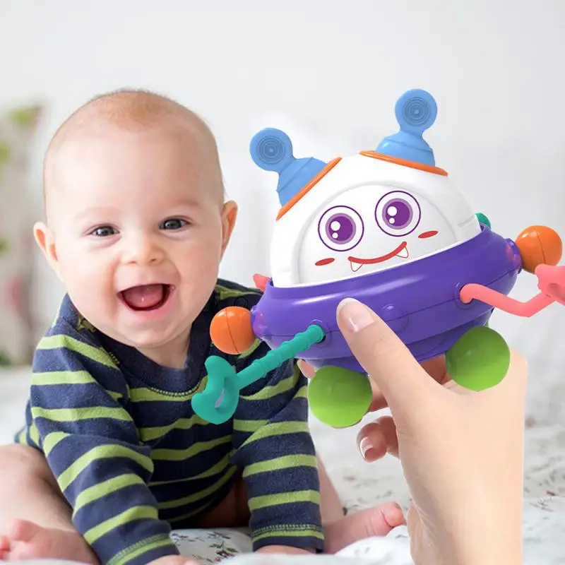 Jouet mentaires oriel de traction de ficelle de berceau de Tethermid pour des enfants au-dessus de 18 mois, jouets de ficelle de silicone de catégorie comestible