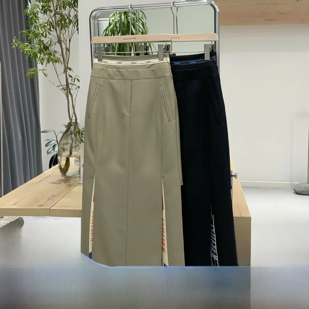 Nok Xiaola Authentic  Brand High Waist  Skirt Spring 2026 Commute Style Korean Version Patchwork A-Line Skirt